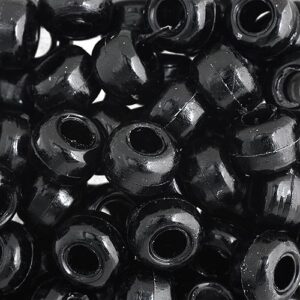 9MM Crown Bead Black
